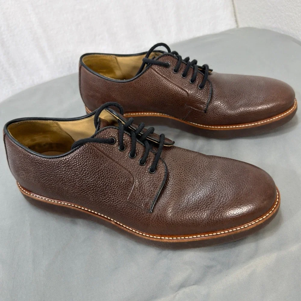 Samuel Hubbard Market Cap Mens 12 Brown Pebble Grain Leather Derby Professional